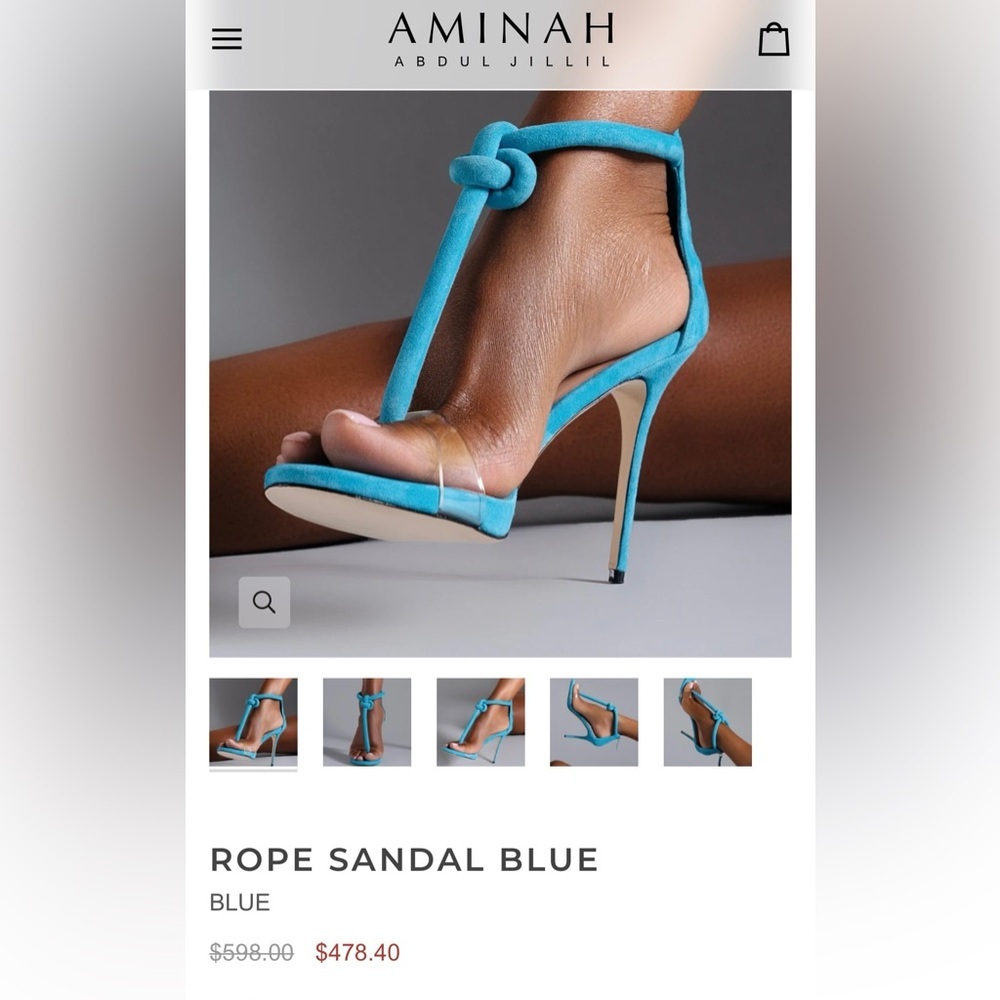 Elegant Blue Stiletto Heels with Ankle Strap - Picture 4 of 4